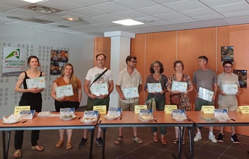 Les producteurs récompensés lors du 35e concours départemental des formages de chèvre audois